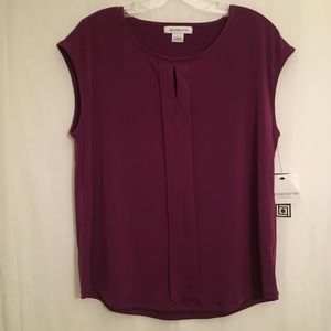 NWT Liz Claiborne Deep Purple Sleeveless Blouse